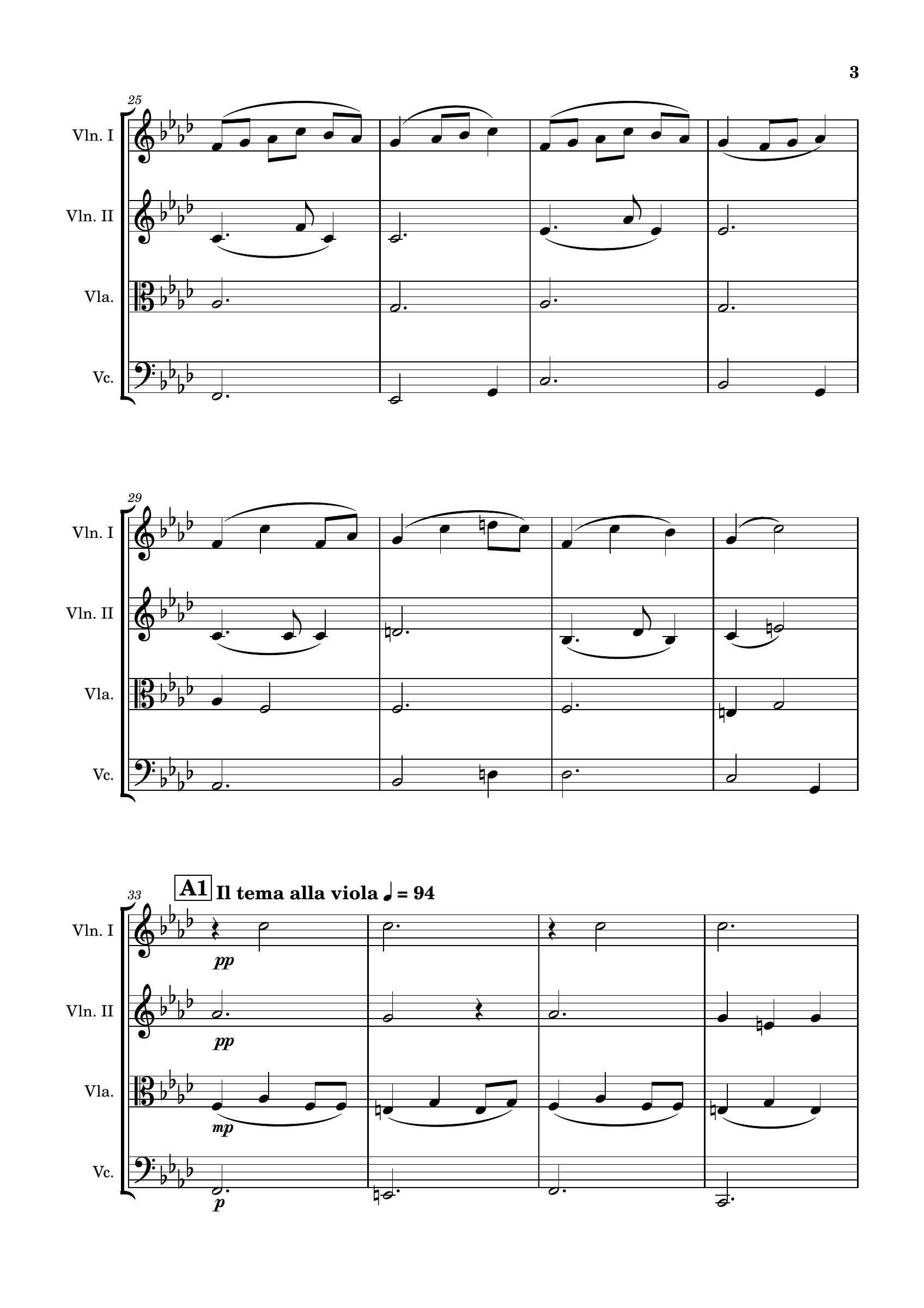 Rondo in F Minor — for Strings, score page 3