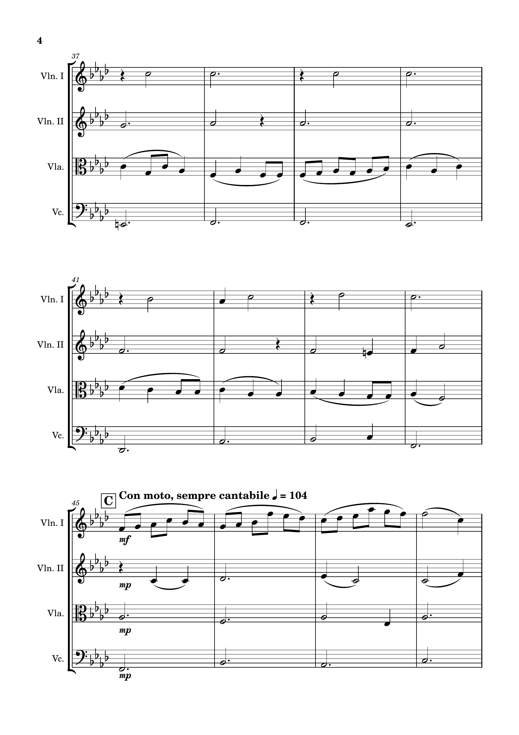 Rondo in F Minor — for Strings, score page 4