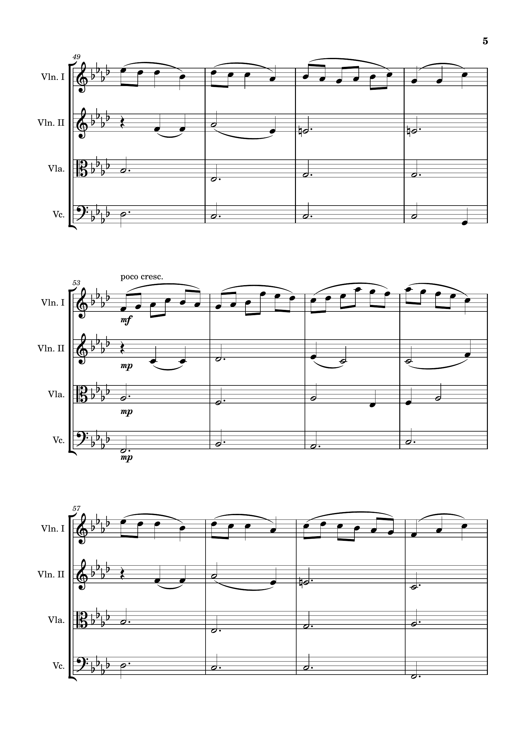 Rondo in F Minor — for Strings, score page 5